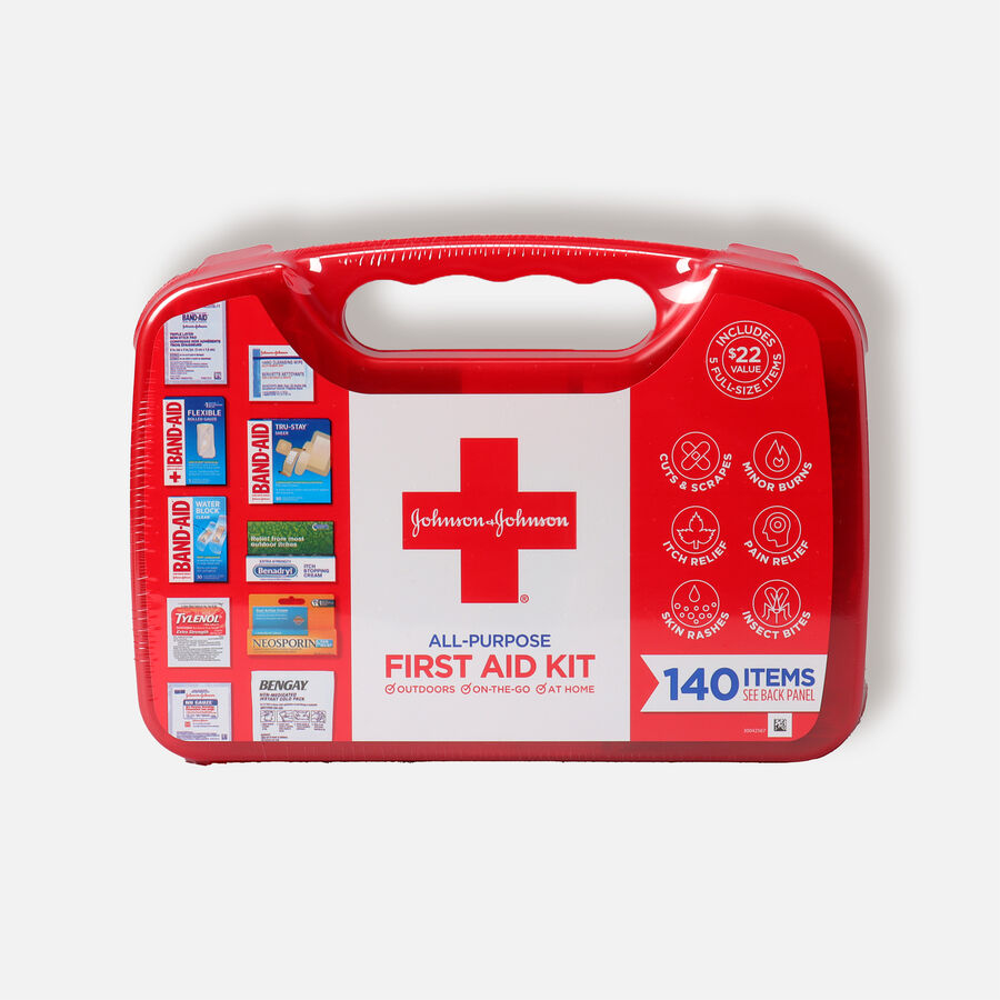 Johnson & Johnson Red Cross® All Purpose First Aid Kit, 140 Items, , large image number 0