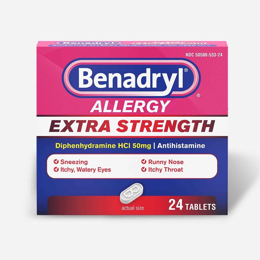 benadryl and glp 1 FSA Eligible Benadryl Extra Strength Allergy Tablet, 24 ct