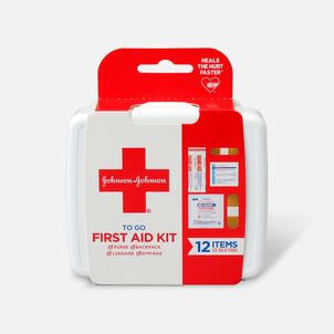 Johnson & Johnson First Aid To Go! Essential Emergency First Aid Travel Kit, 12 pieces