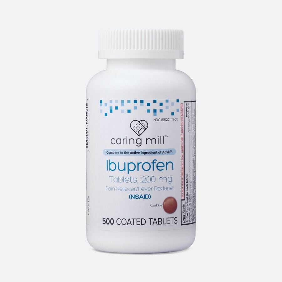 Caring Mill&trade; Ibuprofen Pain Reliever / Fever Reducer (NSAID) Brown Coated Tablets, , large image number 0