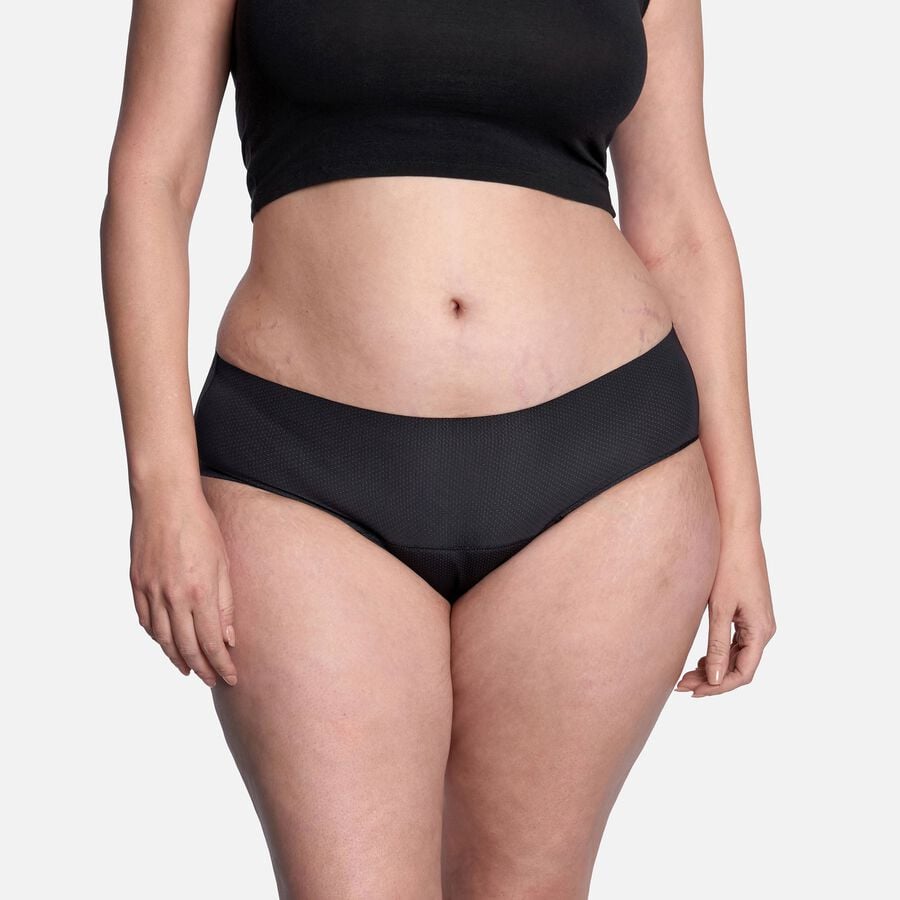 Thinx Breathable Hiphugger Period Underwear, Black, M, , large image number 1