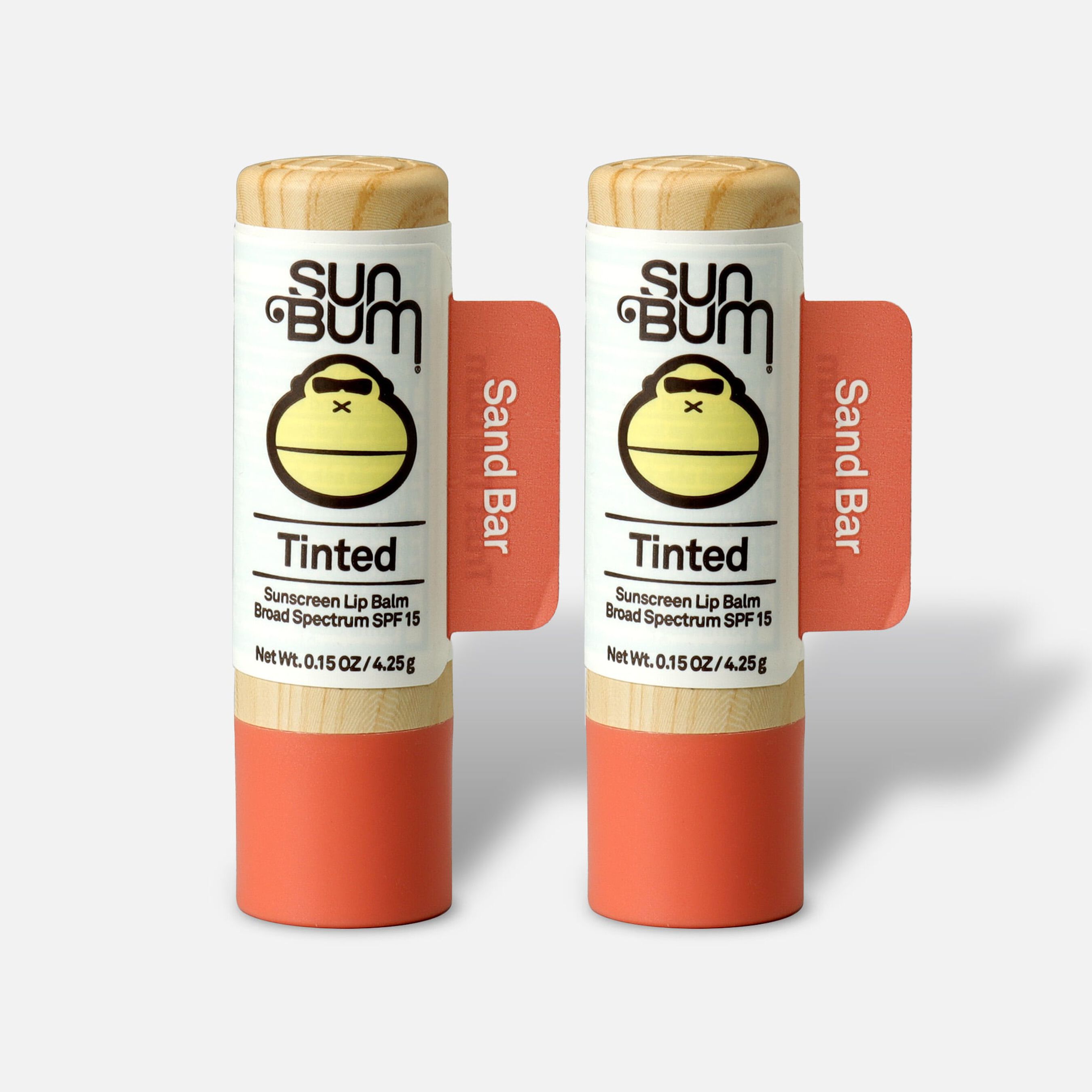 FSA Eligible Sun Bum SPF 15 Tinted Lip Balm, Sandbar, .15 oz. (2Pack