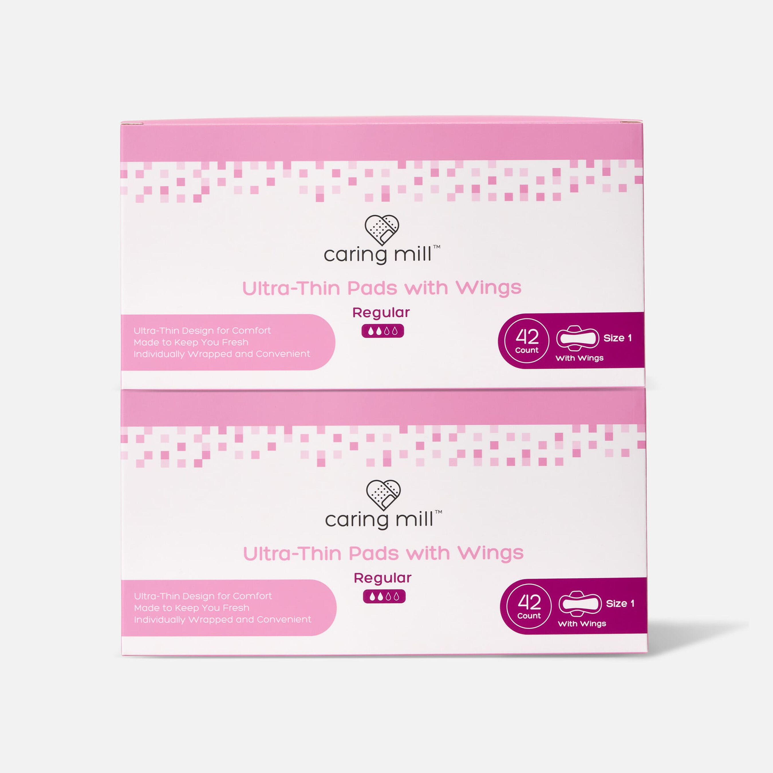 FSA Eligible Caring Mill™ Ultra Thin Pads With Wings Size 1, 42 ct. (2
