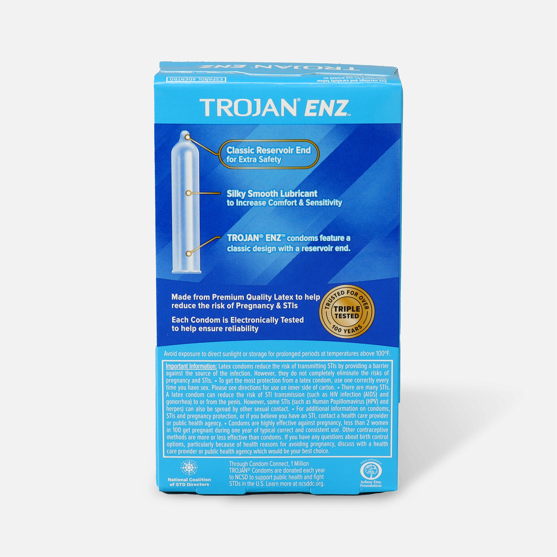 TrojanEnz Premium Lubricant Latex Condoms, 12 ea