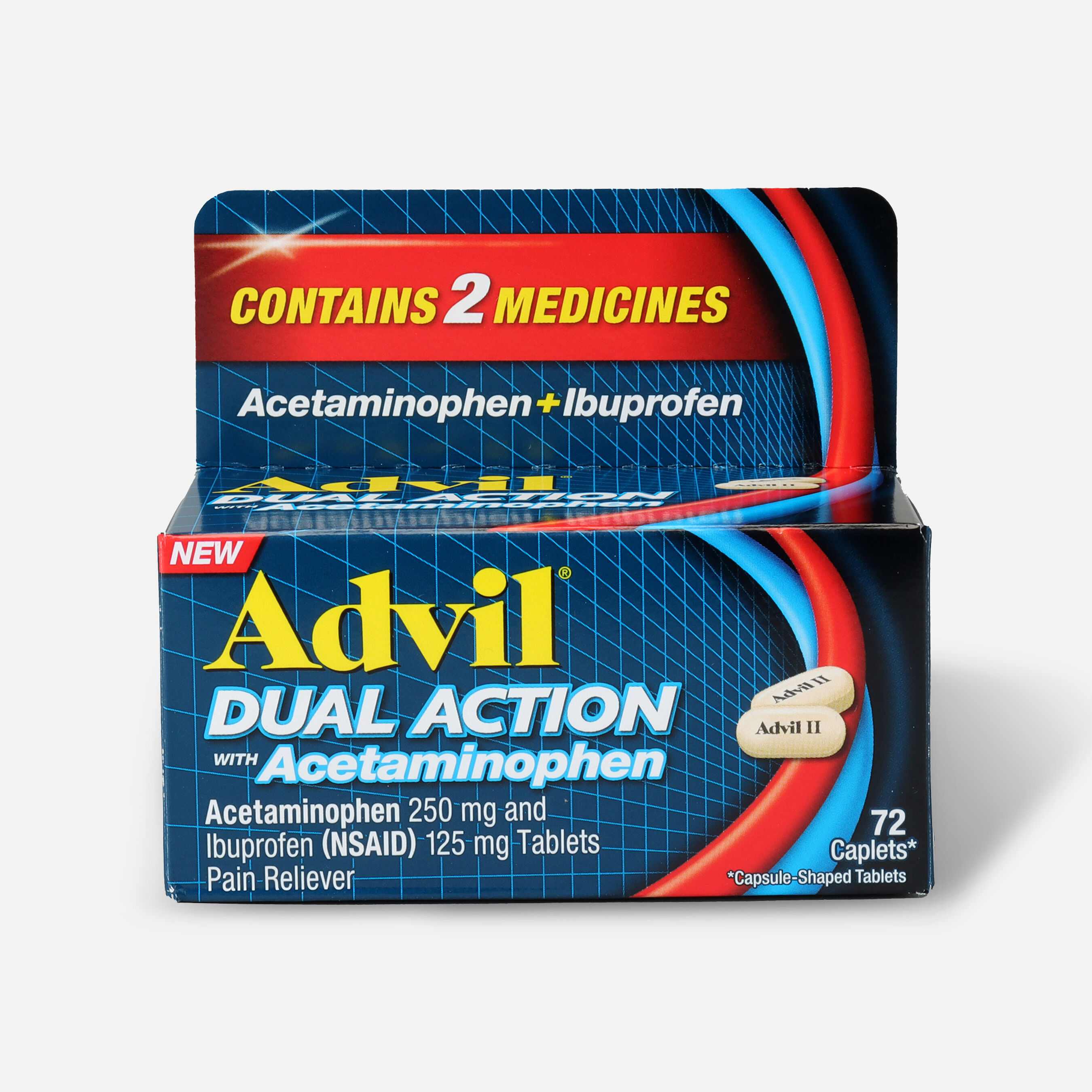 FSA Eligible Advil Dual Action Coated Tablets, Acetaminophen