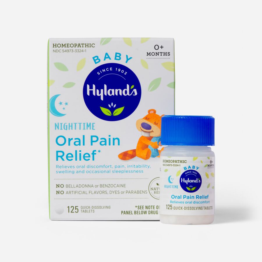 Hyland's Baby Nightime Oral Pain Relief Tablets, 125 ct., , large image number 0