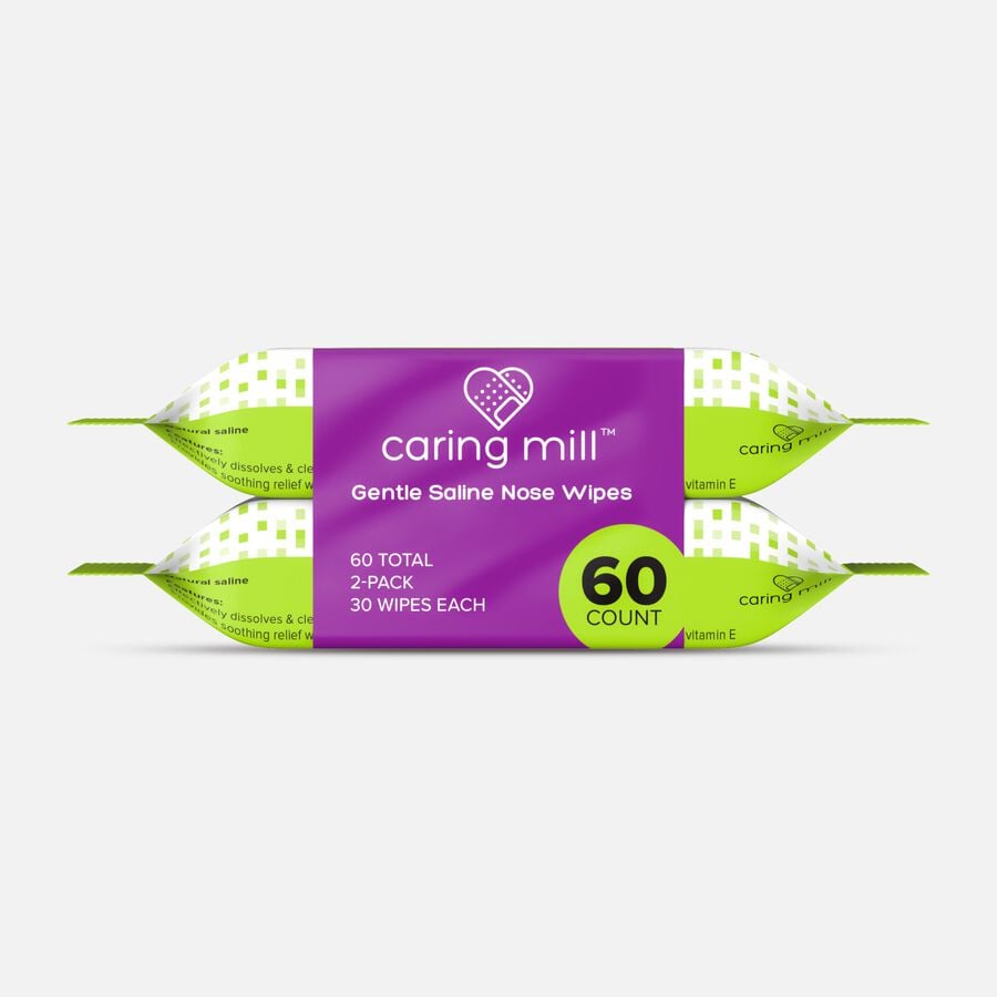 Caring Mill™ Gentle Saline Nose Wipes, Unscented, 30 ct. (2 pack), , large image number 0