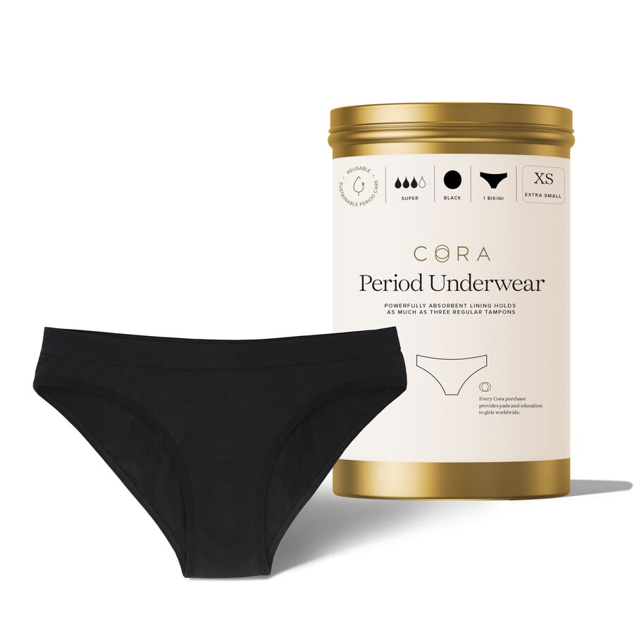 Cora Period Underwear, Bikini, Black, , large image number 0