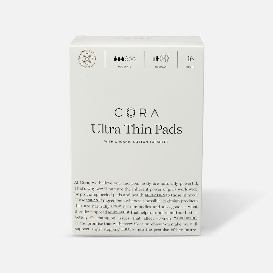 Cora Organic Cotton Ultra Thin Period Pads, , large image number 0