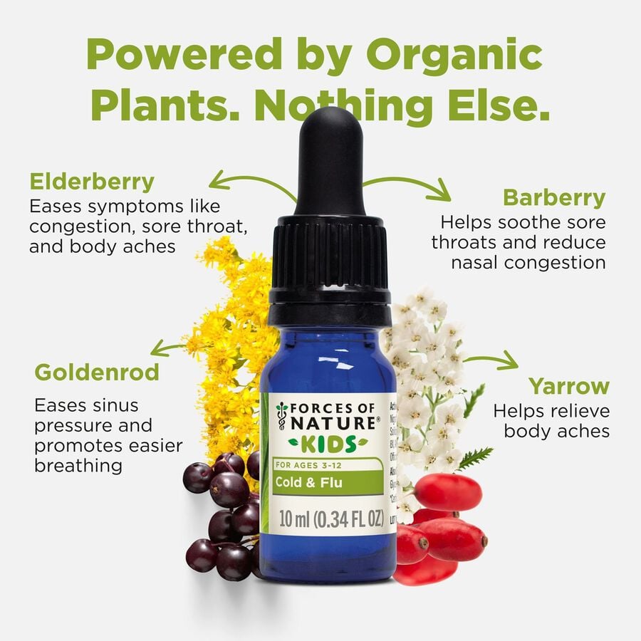 Forces of Nature Cold & Flu for Kids Sublingual Drops, Lemon, 10ml, , large image number 2