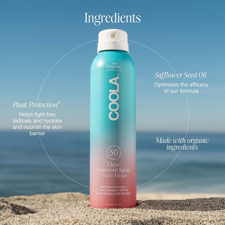 COOLA Classic Body Organic Sunscreen Spray SPF 50, Guava Mango, 6 oz., , large image number 1