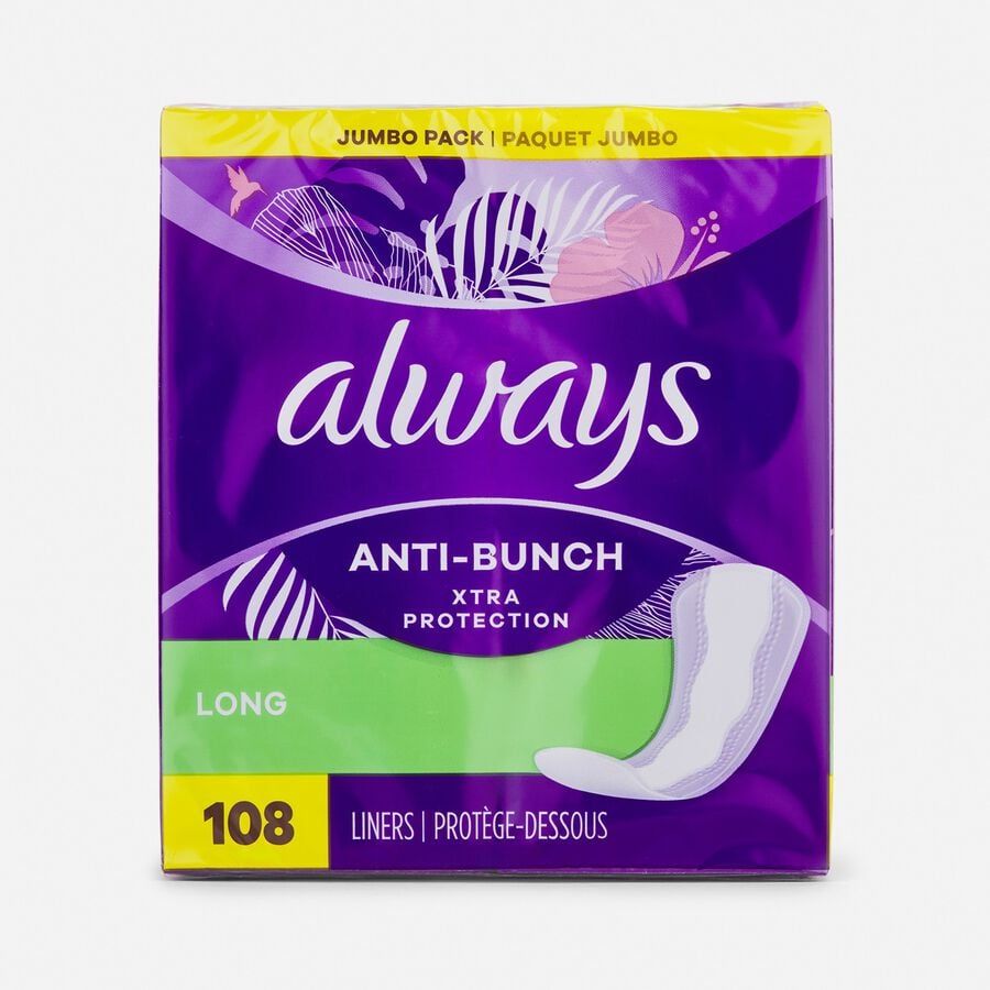 Always Panty Liners, Long, Unscented, 108 ct., , large image number 0