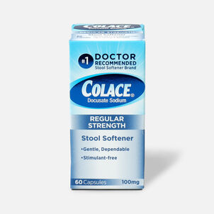 Colace Stool Softener Laxative 100 mg, Capsules, 60 ct.