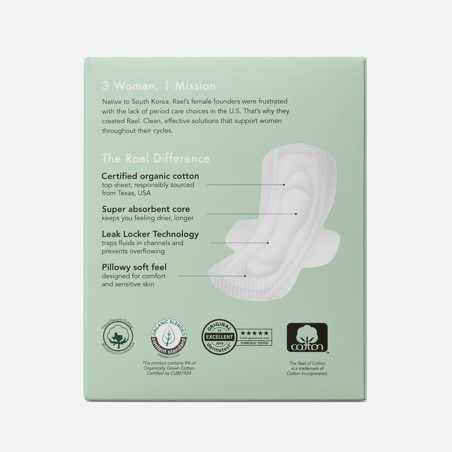Rael Organic Cotton Cover Pads, Regular, 16 ct., , large image number 1