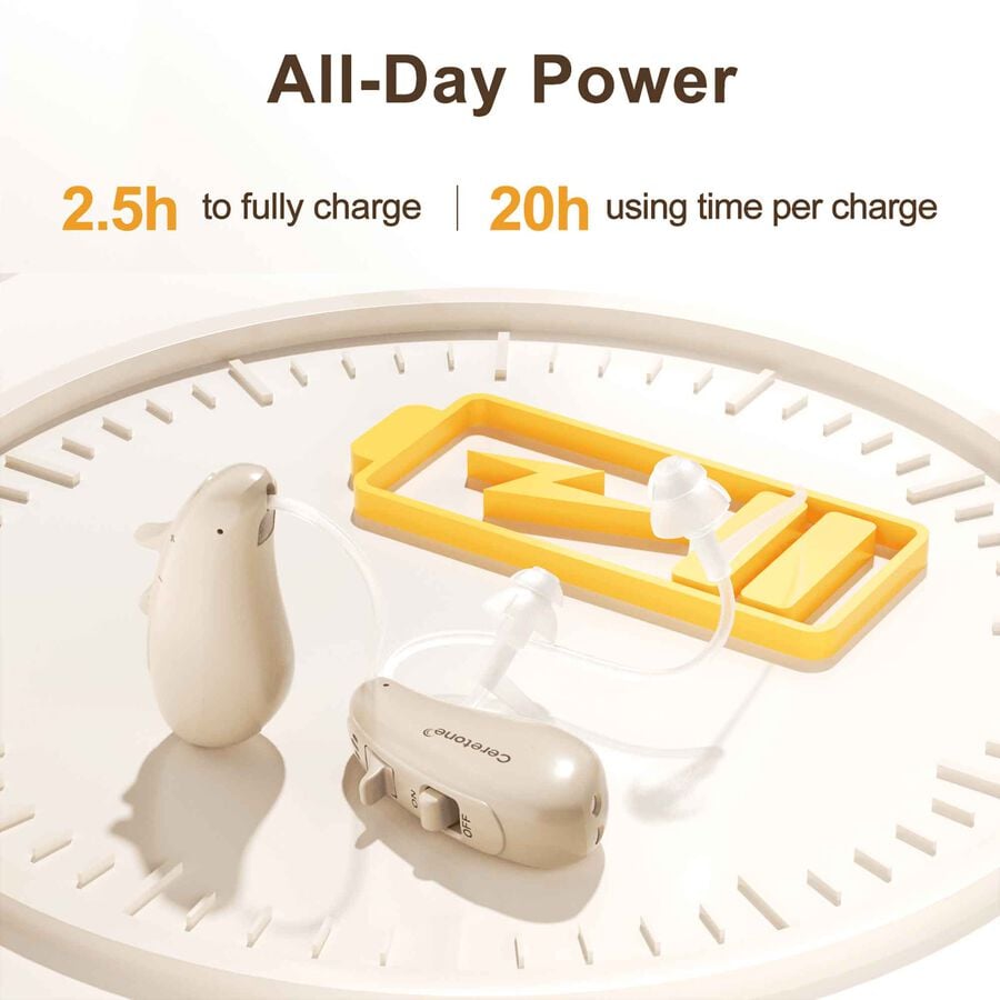 Ceretone Solid Rechargeable Behind-the-Ear OTC Hearing Aids, Pair, , large image number 2