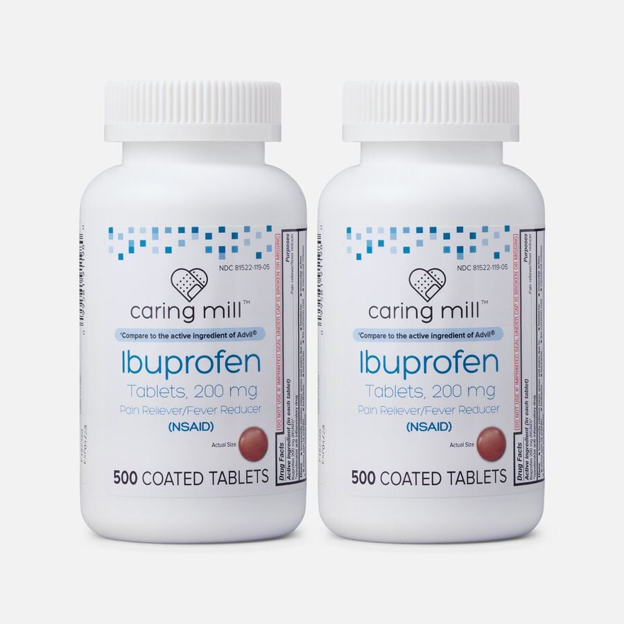 Caring Mill&trade; Ibuprofen 200mg Tablets, 500 ct. (2-Pack), , large image number 0