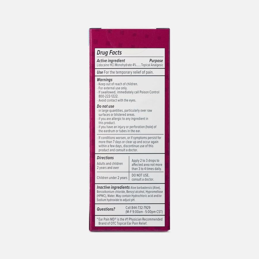 eosera&reg; EAR PAIN MD&reg; Relief Drops with 4% Lidocaine, 0.17 fl. oz., , large image number 1