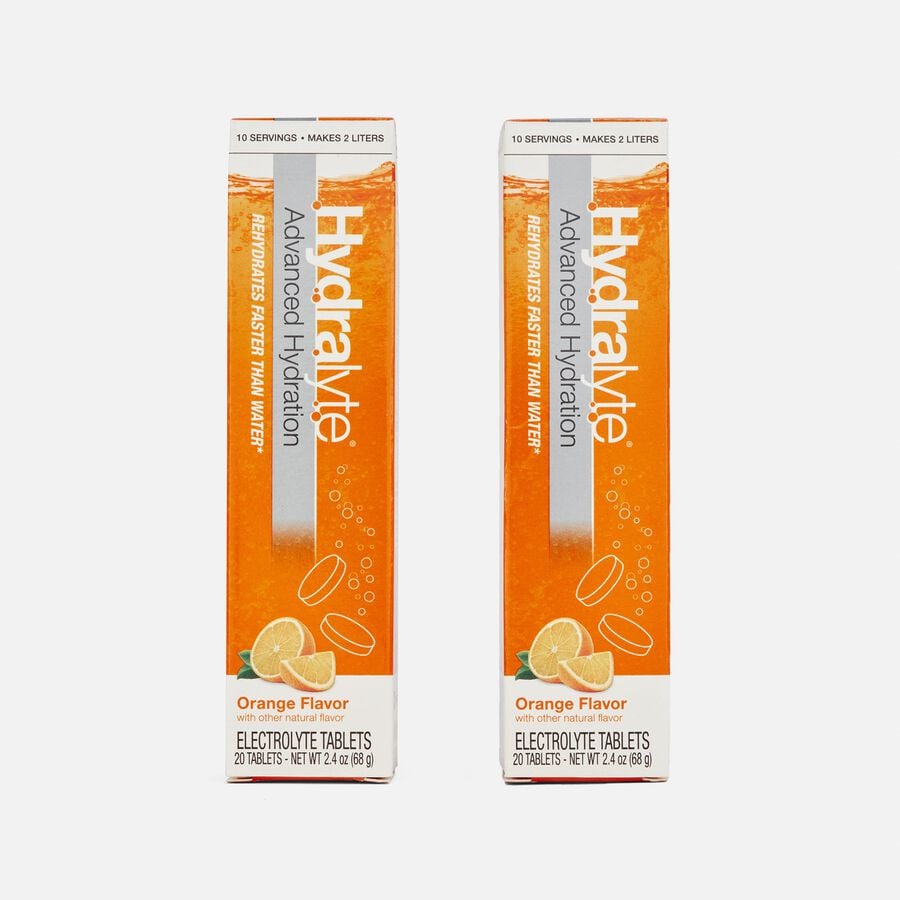 Hydralyte Effervescent Electrolyte Tablets, Orange, 20 ct. (2-Pack), , large image number 0