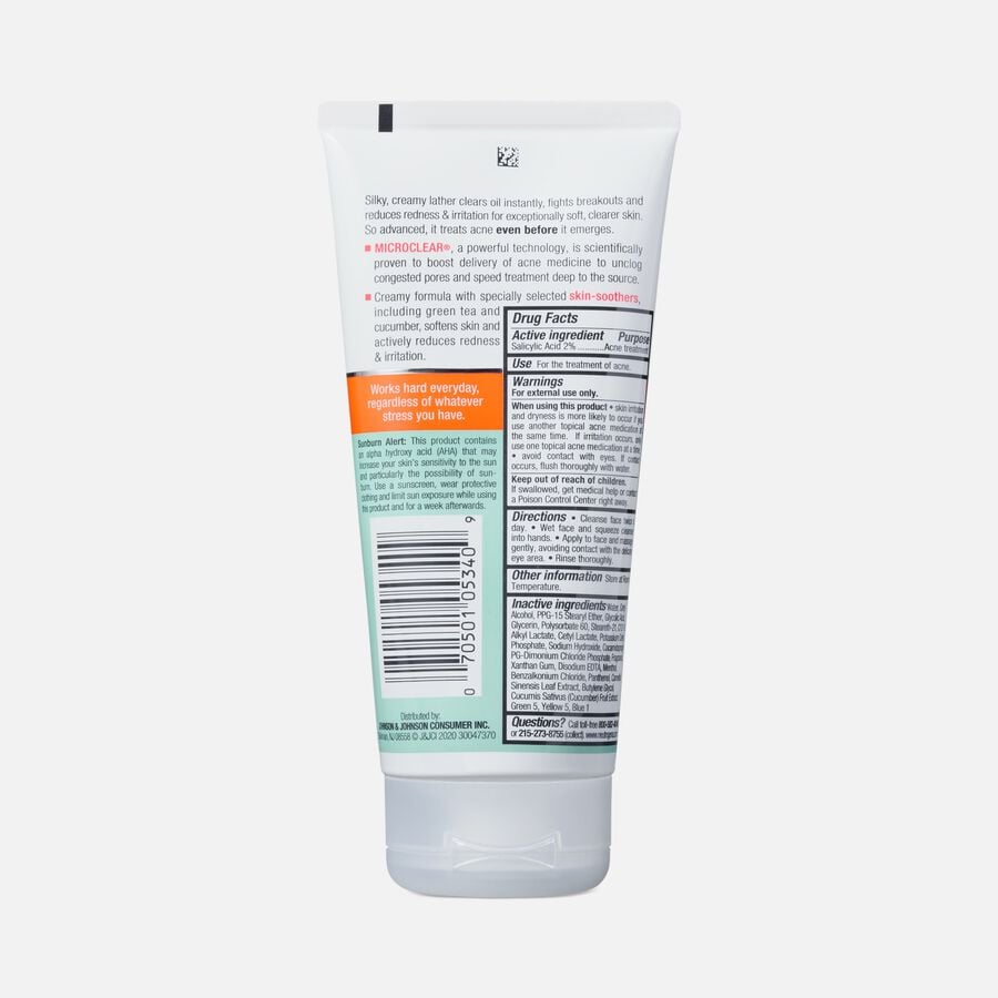 Neutrogena Oil-Free Acne Stress Control Power-Cream Wash, 6 fl oz., , large image number 1