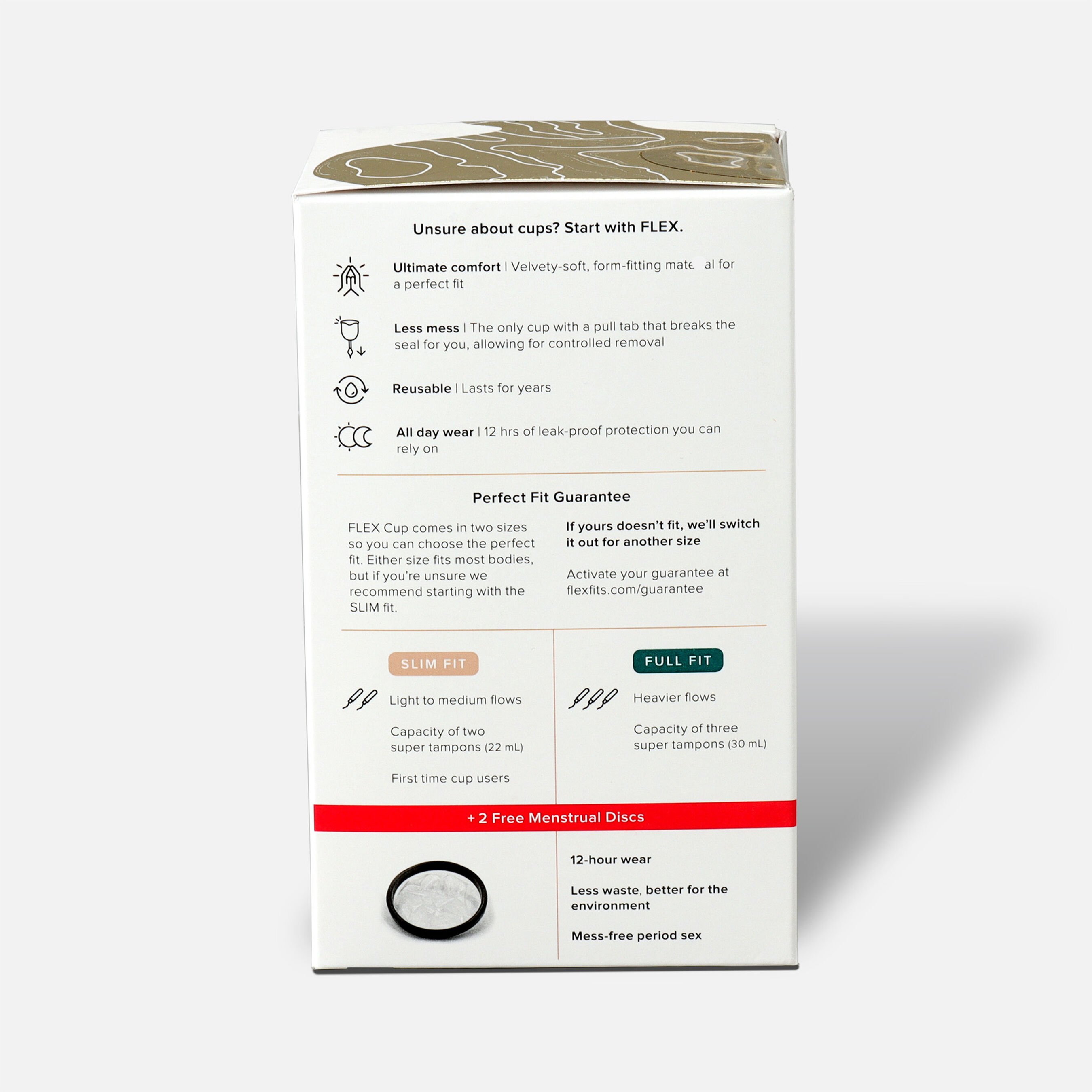 FSA Eligible FLEX Menstrual Cup (includes 2 FREE Menstrual Discs) FSA