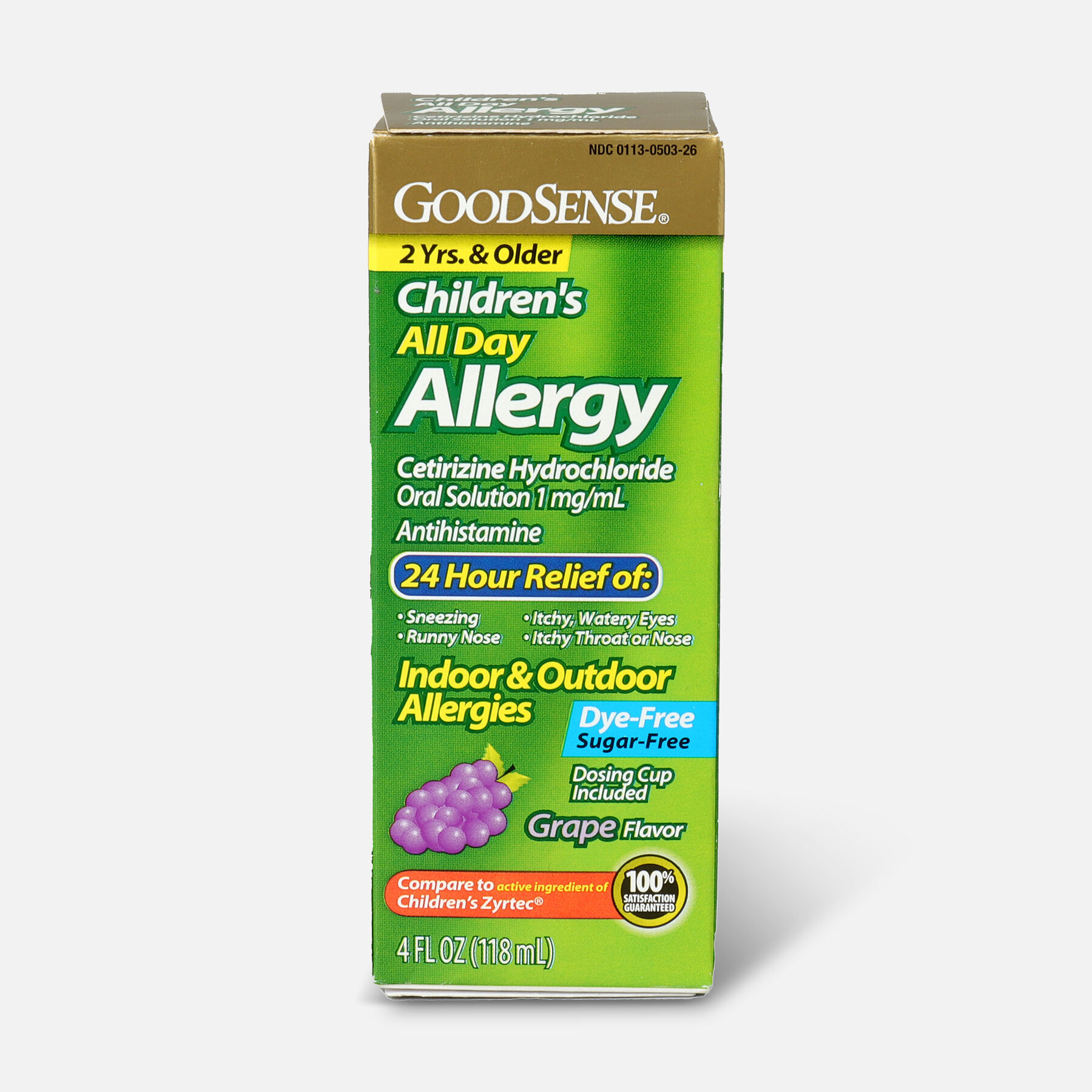 GoodSense® Child All Day Allergy Cetirizine 24Hr Grape Flavor 4 fl oz