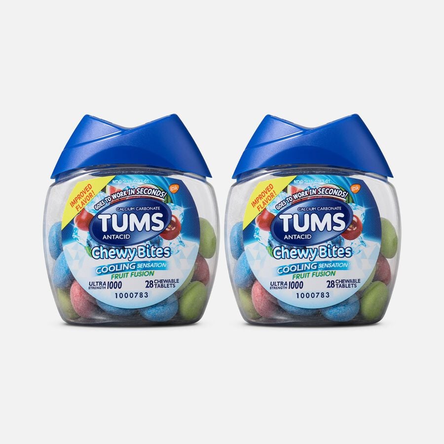 TUMS Ultra Strength Chewy Bites Cooling Sensation Antacid Chews, Fruit Fusion, 28 ct. (2-Pack), , large image number 0