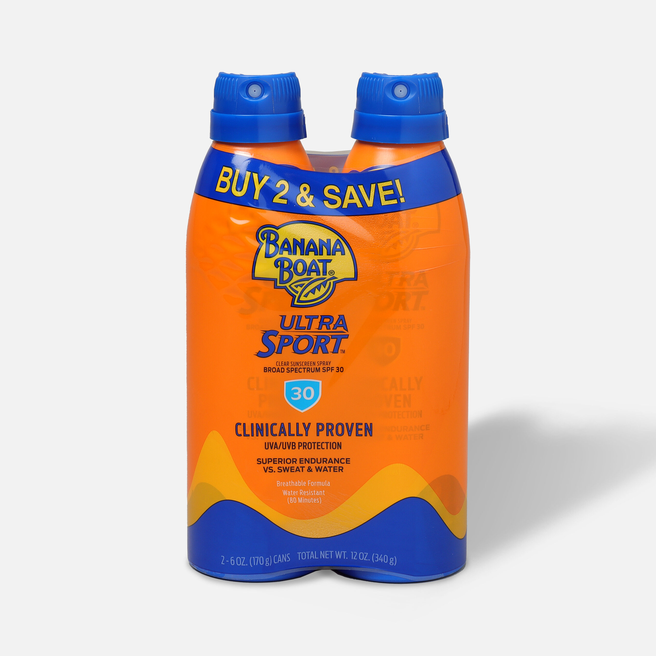 Banana Boat Ultra Sport Sunscreen Spray SPF 30, 12oz Twin Pack