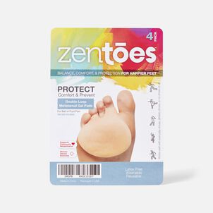 ZenToes Double Loop Gel Metatarsal Foot Pads, Beige, 4 ct.