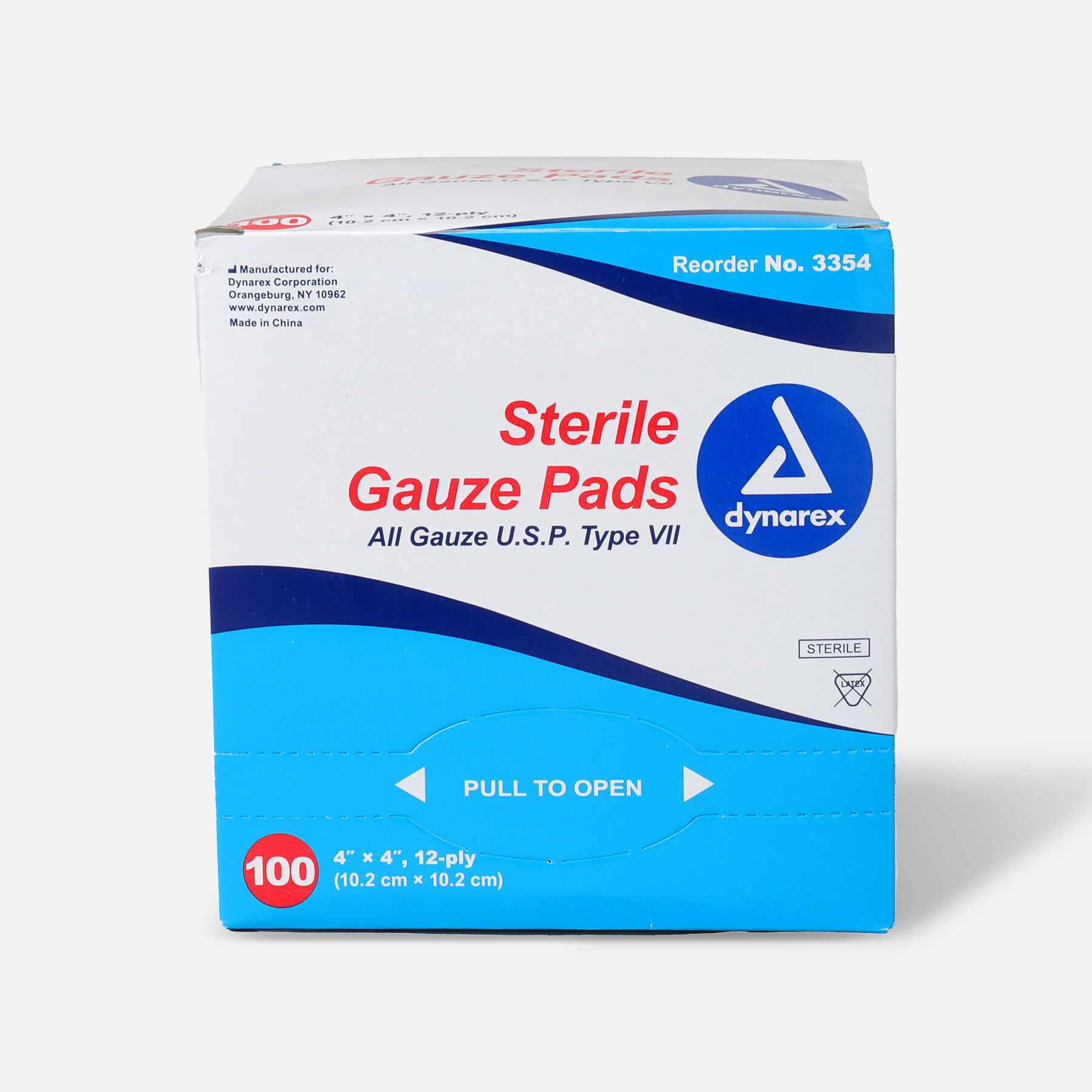Dynarex Sterile Gauze Pads,12 ply 100ct