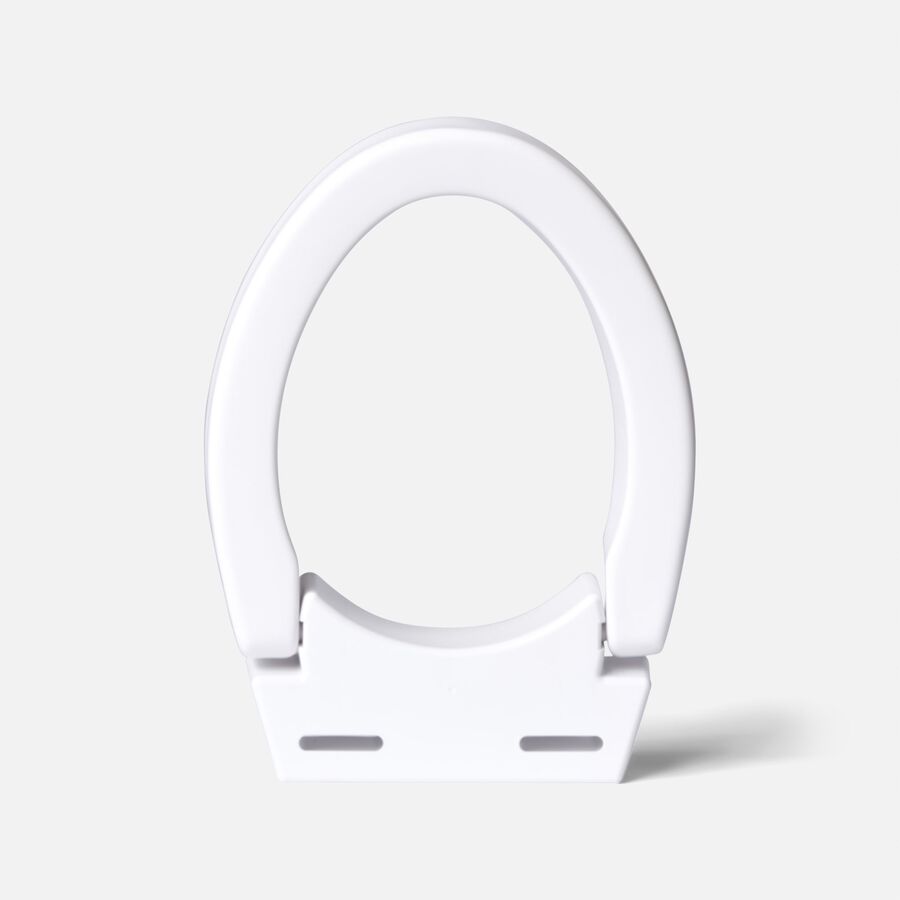 DMI Hinged Elevated Toilet Seat Riser, Elongated, White