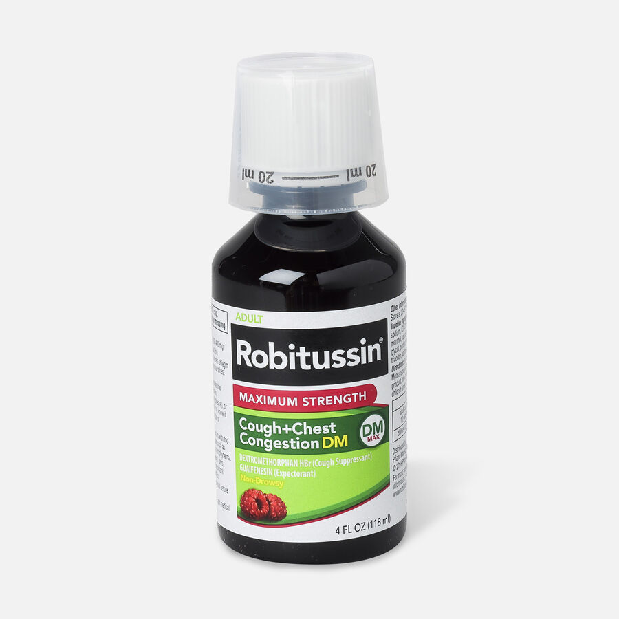 Robitussin Maximum Strength Cough & Chest Congestion DM Max, Adult, Raspberry, , large image number 0