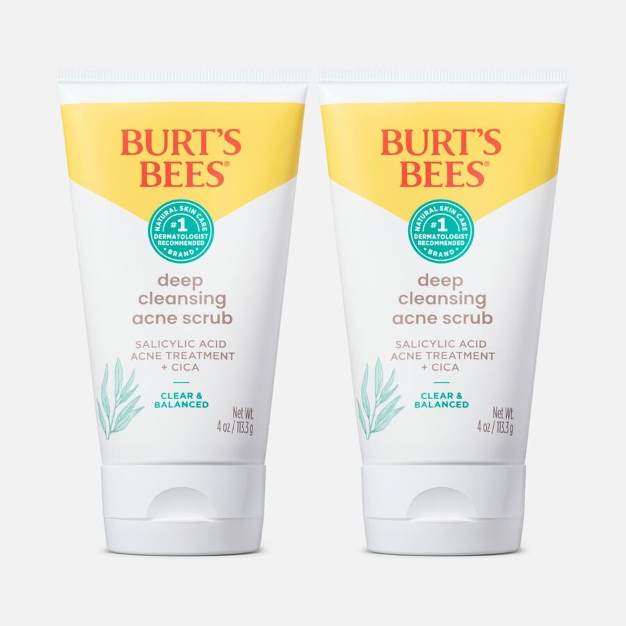 Burt's Bees Clear and Balanced Deep Cleansing Acne Scrub, 4 oz. (2-Pack), , large image number 0