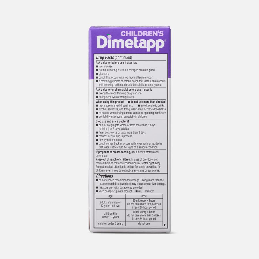 Children&rsquo;s Dimetapp Multi-Symptom Cold & Flu, Grape, 4 oz., , large image number 1