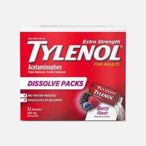 Tylenol Pain and Fever Powder Packs for Adults, Berry Flavor