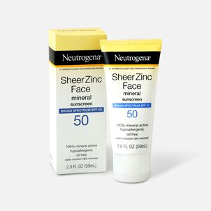 Neutrogena SHEER ZINC™ Face Dry-Touch Sunscreen, Broad Spectrum, SPF 50, 2 fl oz.