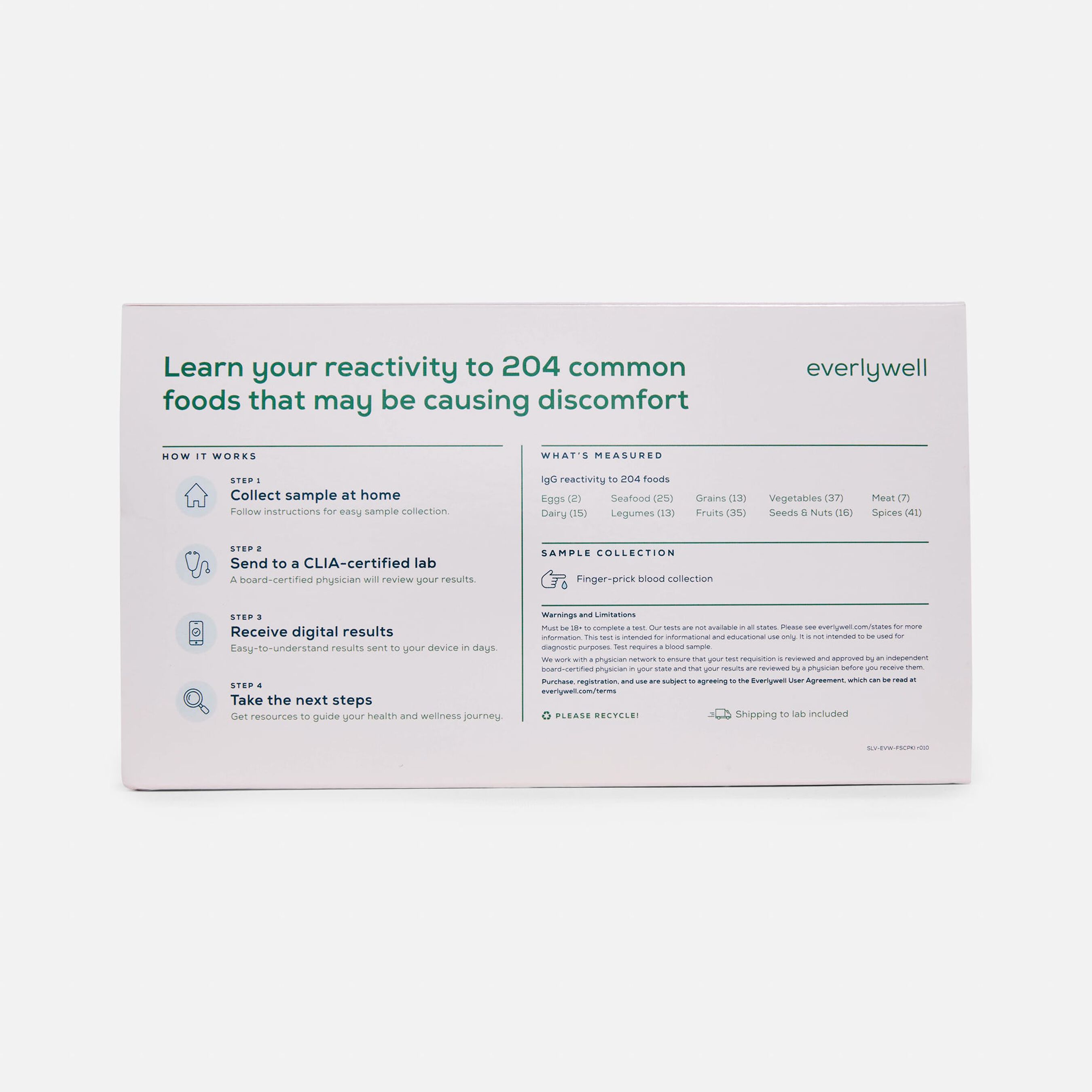 FSA Eligible Everlywell Food Sensitivity Comprehensive Test FSA Store