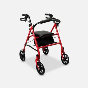 Drive Aluminum Rollator with Fold Up and Removable Back Support, 7" Casters, Red