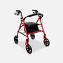 Drive Aluminum Rollator with Fold Up and Removable Back Support, 7" Casters, Red, , large image number 0