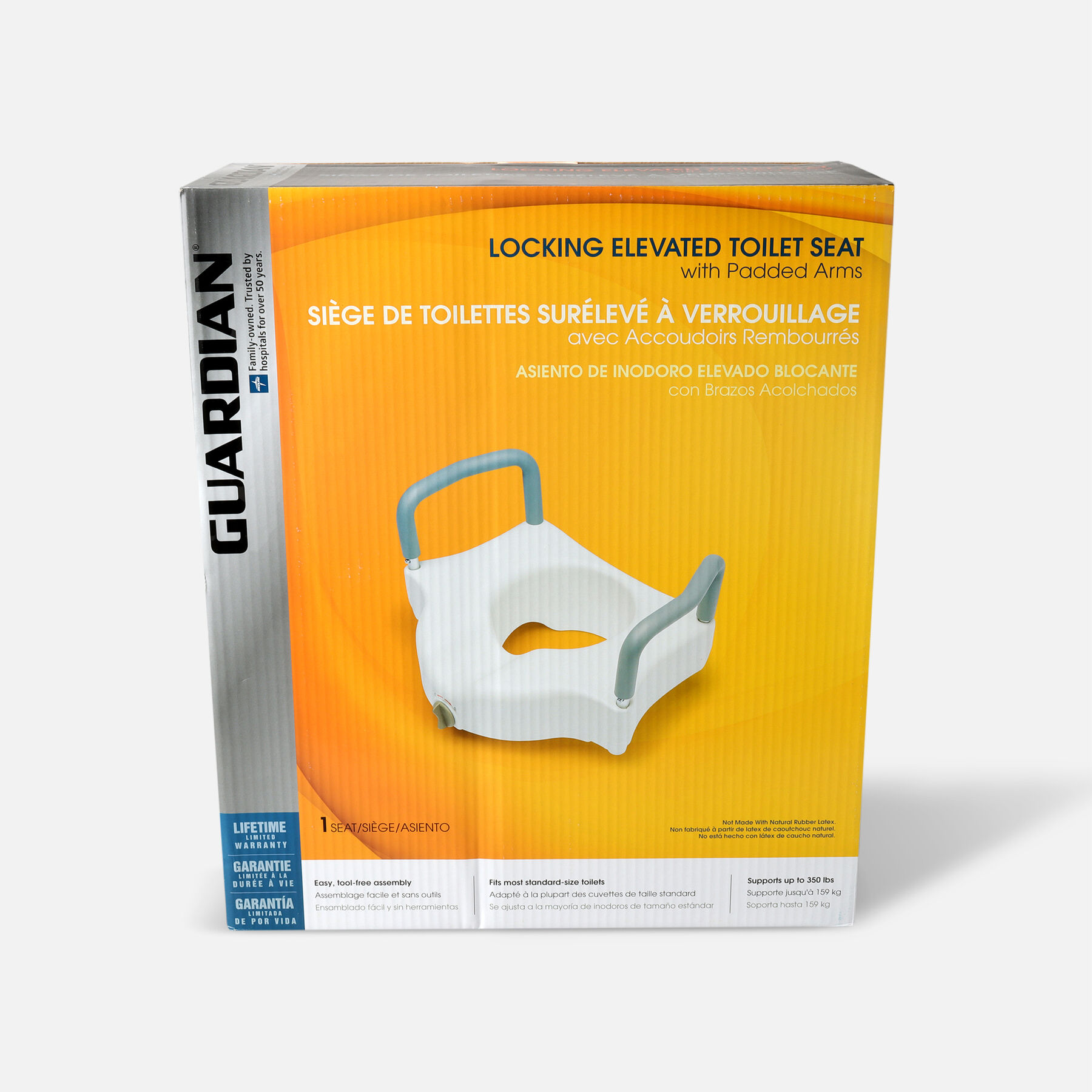 Guardian Locking Raised Toilet Seat with Arms