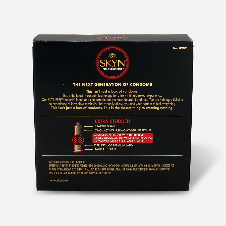 Lifestyles SKYN Extra Studded Non-Latex Condoms, 20 ct., , large image number 1