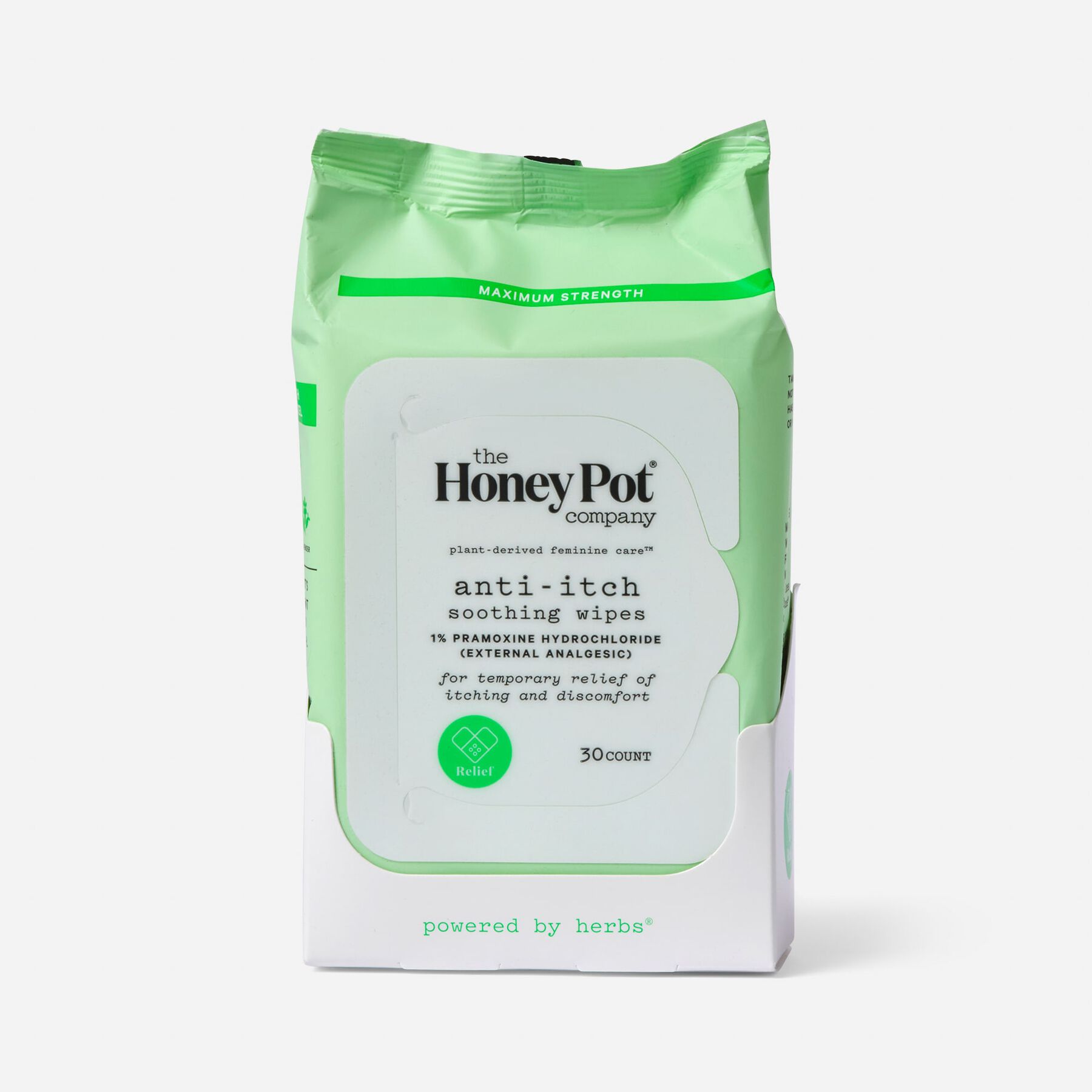 FSA Eligible The Honey Pot AntiItch Wipes with 1 Pramoxine & Witch
