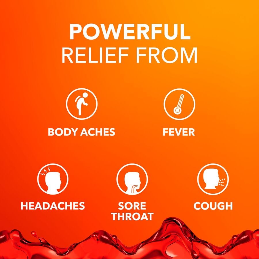 Vicks&reg; DayQuil&trade; Intense Flu Liquid, Daytime Flu Medicine, Cherry, 12 fl oz., , large image number 1