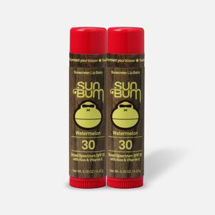 Sun Bum Lip Balm, SPF 30, Watermelon, .15 oz. (2-Pack)