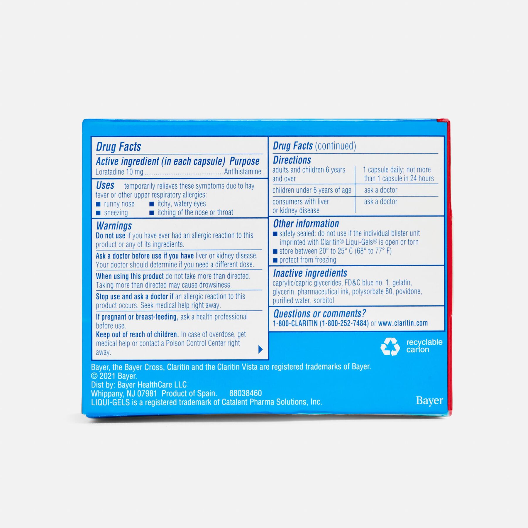 FSA Eligible Claritin 24Hour NonDrowsy Allergy Relief LiquiGels, 60