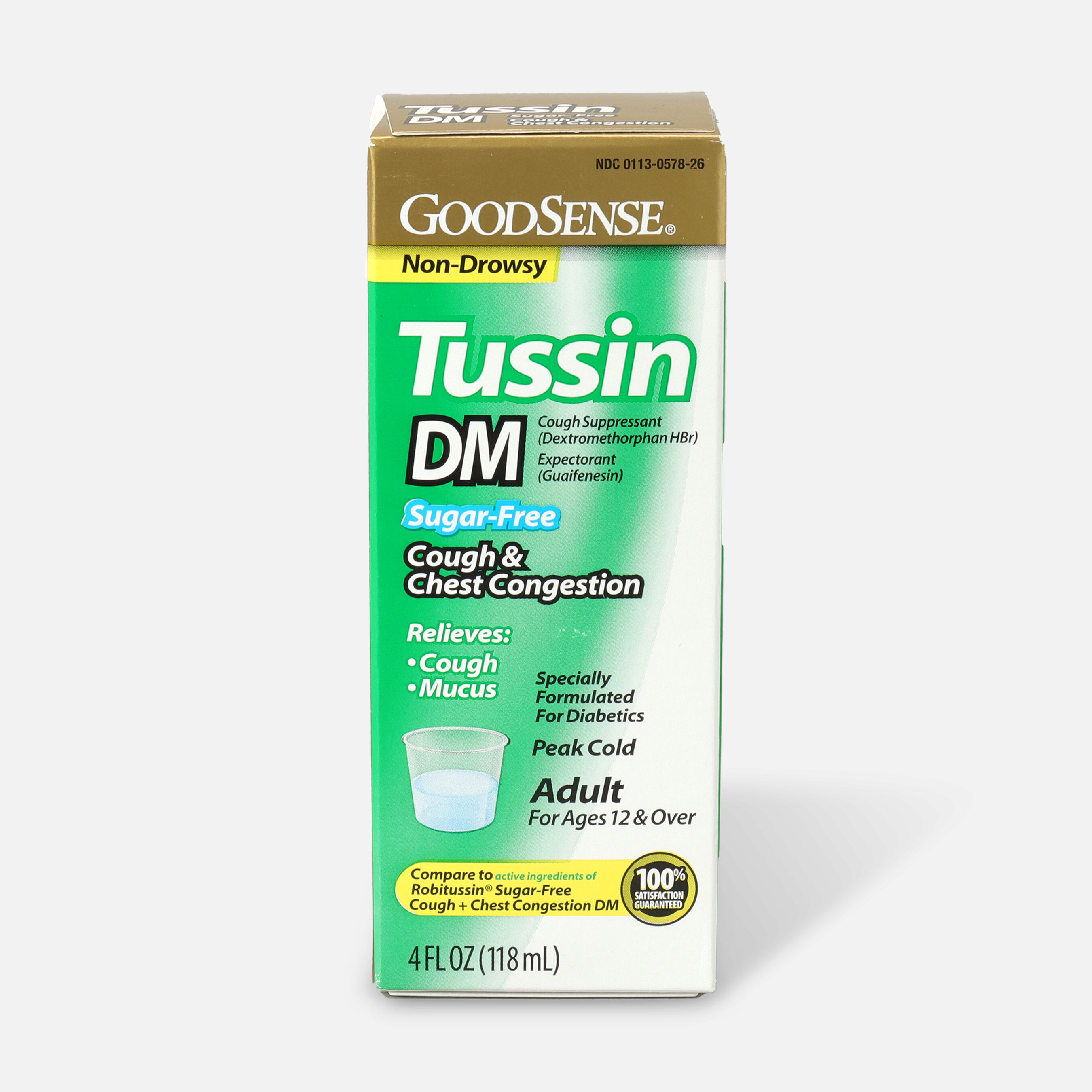 GoodSense® Tussin DM Cough Syrup 4 oz, Sugar and AlcoholFree