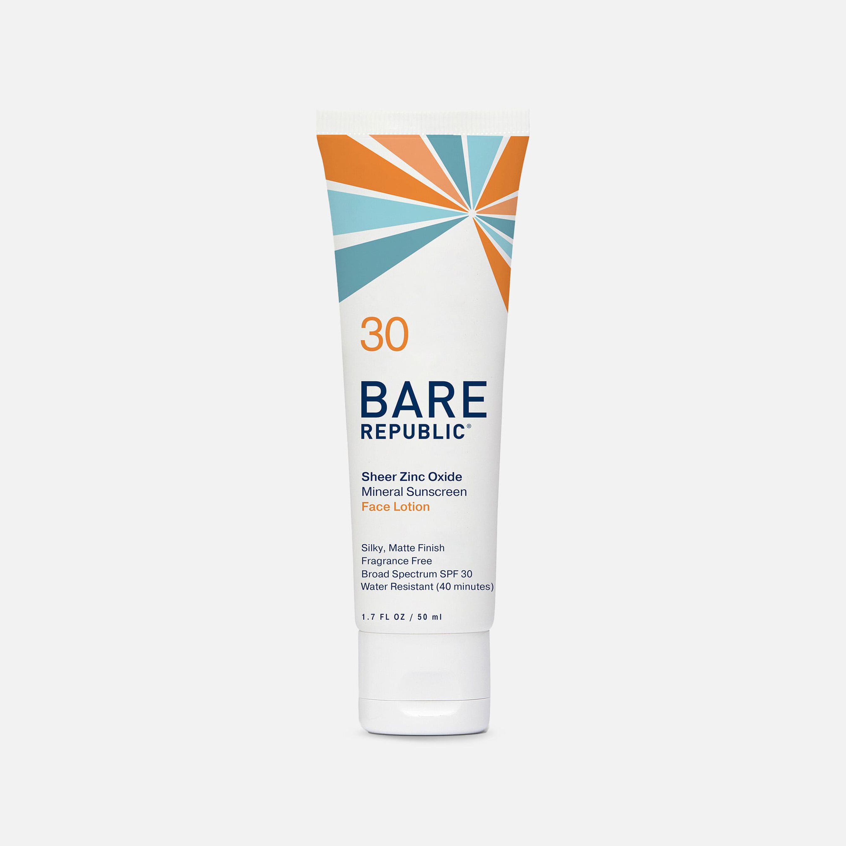 FSA Eligible Bare Republic Mineral SPF 30 Face Sunscreen Lotion, 1.7 oz