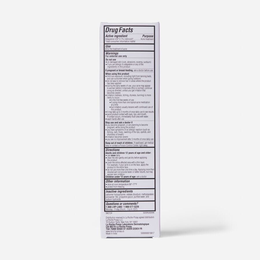 La Roche-Posay Effaclar Adapalene Gel 0.1%, Retinoid Acne Treatment, 1.6 oz., , large image number 1