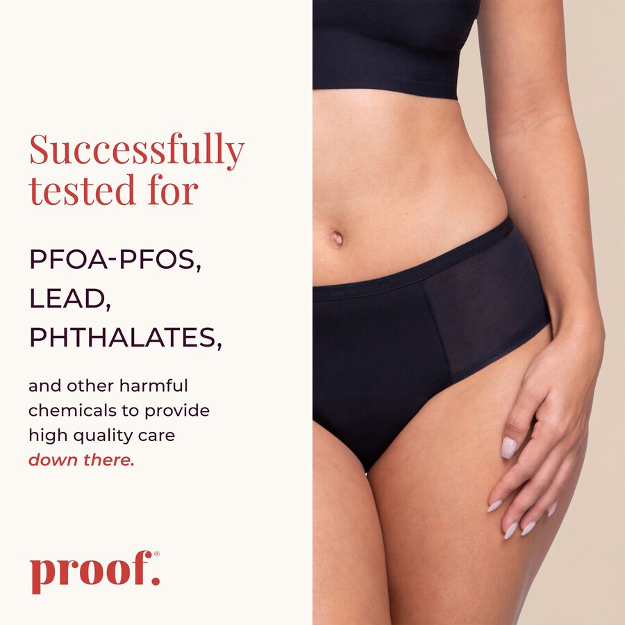 Proof® Leak & Period Underwear - Mesh Hipster (4 Tampons/8 tsps), Black, XL, , large image number 4
