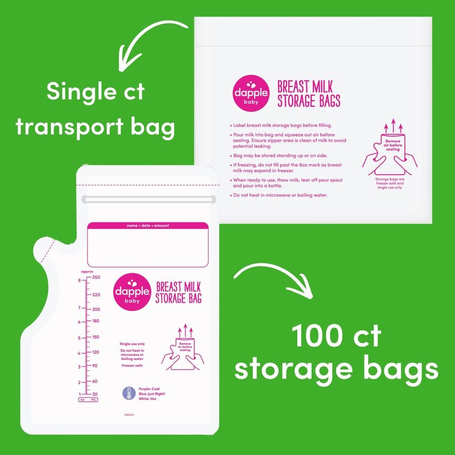 Dapple&reg; Baby Breast Milk Storage Bags with Easy Pour Spout, 8 fl. oz., 100 ct., , large image number 2
