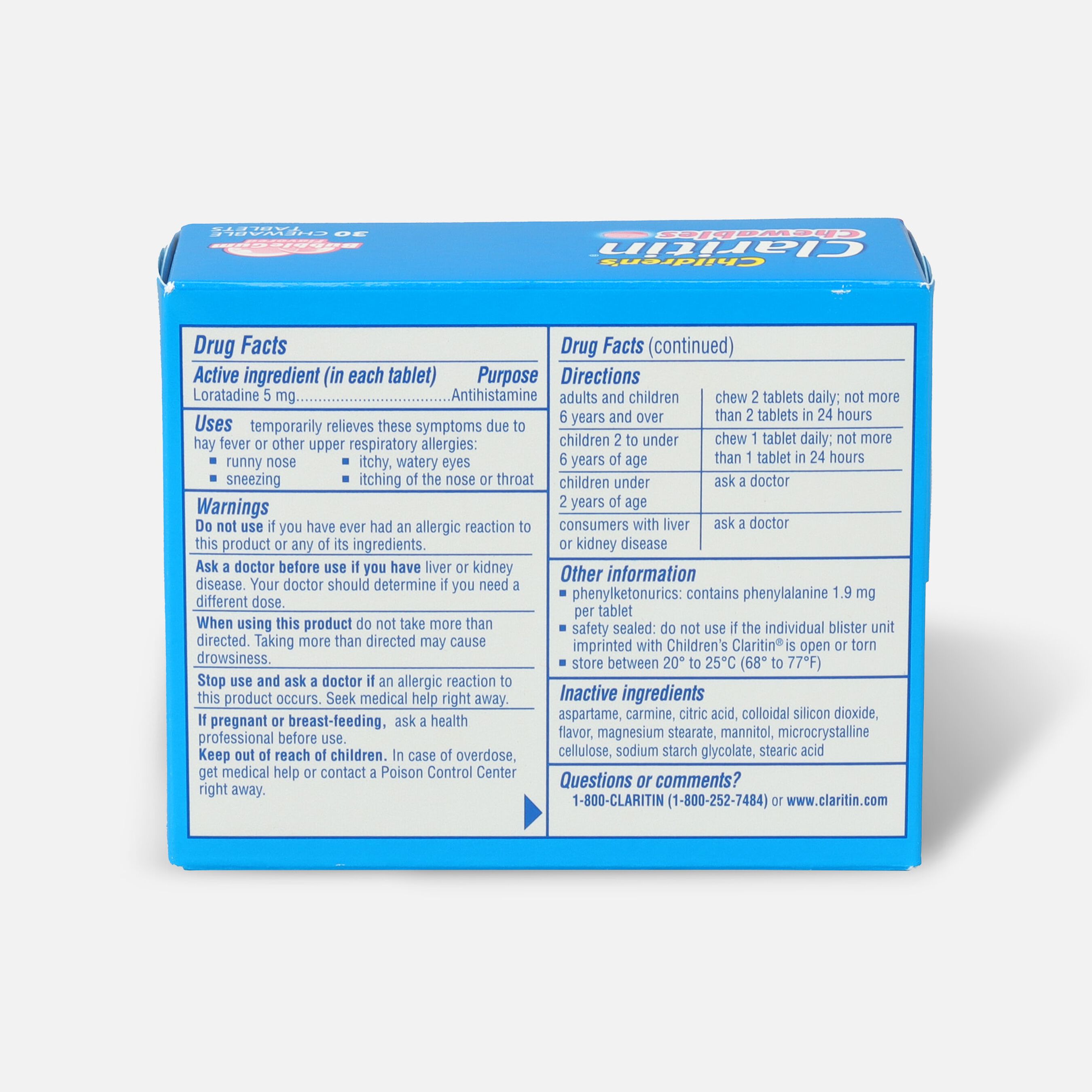 Claritin Children's Allergy Chewables, Bubblegum Flavor, 30 Count